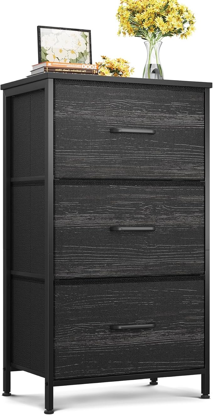 AODK Dresser for Bedroom Nightstand Small Dressers Chest of Drawers End Table for Living Room, Closet Dresser with 3 Storage 