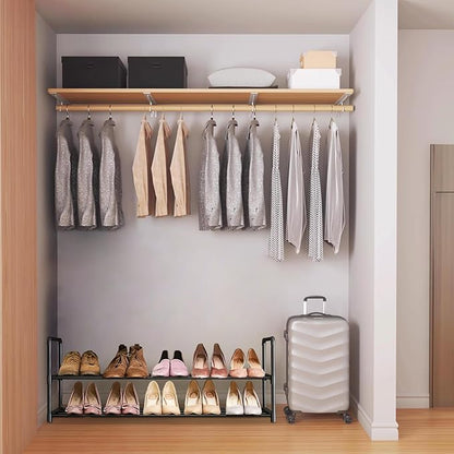 Shoe Rack - Metal Shoe Rack Organizer - Stackable Shoe Storage Shelf for Entryway, Closet, Bathroom 30cm(D) x 92cm(W) x 55cm(