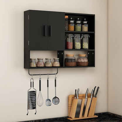 Medicine Cabinet, Wooden Bathroom Wall Cabinet with 2 Doors, Adjustable Shelves & Towel Bar, Over Toilet Storage Cabinet Wall