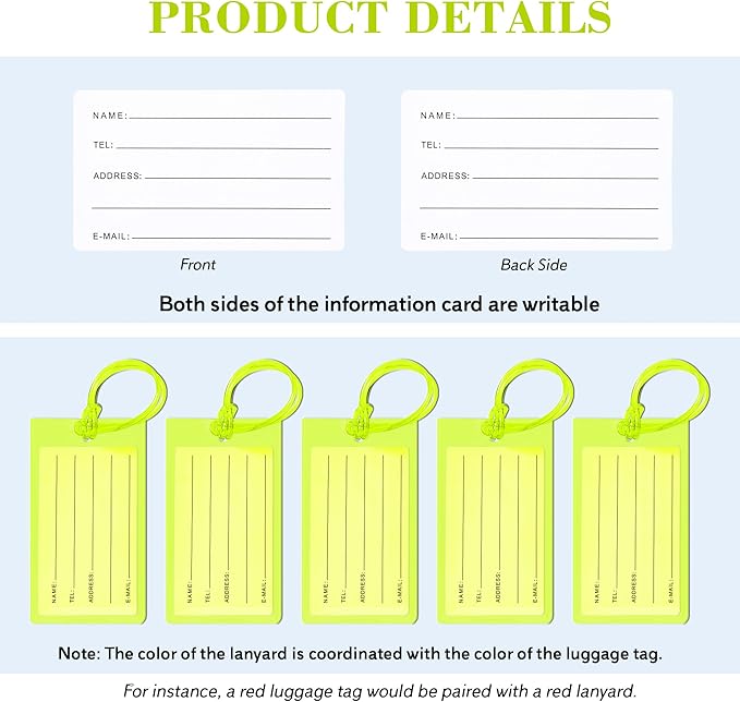 100 Pack Luggage Tags for Suitcases, Airplane Travel Essentials for Flying, International Travel Must Haves, and Luggage Acce