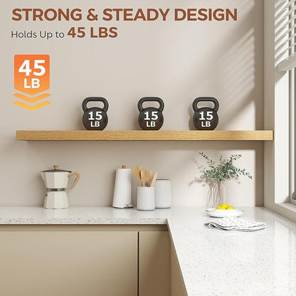 Dreamland 55 Inch Floating Shelves for Wall,8 Inch Deep Floating Shelves,55" W x 8" D Wall Shelves for Bedroom,Living Room, K