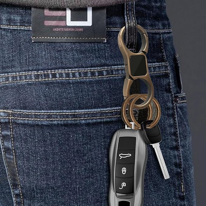 Key Chain Quick Release Spring 2 Pack with 4 Key Rings Heavy Duty Keychain Organizer for Men and Women