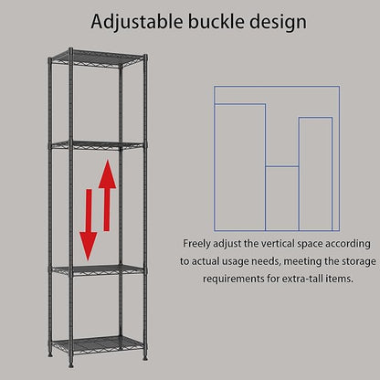 REGILLER 6 Wire Shelving Steel Storage Rack Adjustable Unit Shelves for Laundry Bathroom Kitchen Pantry Closet (16.7L x 11.9W