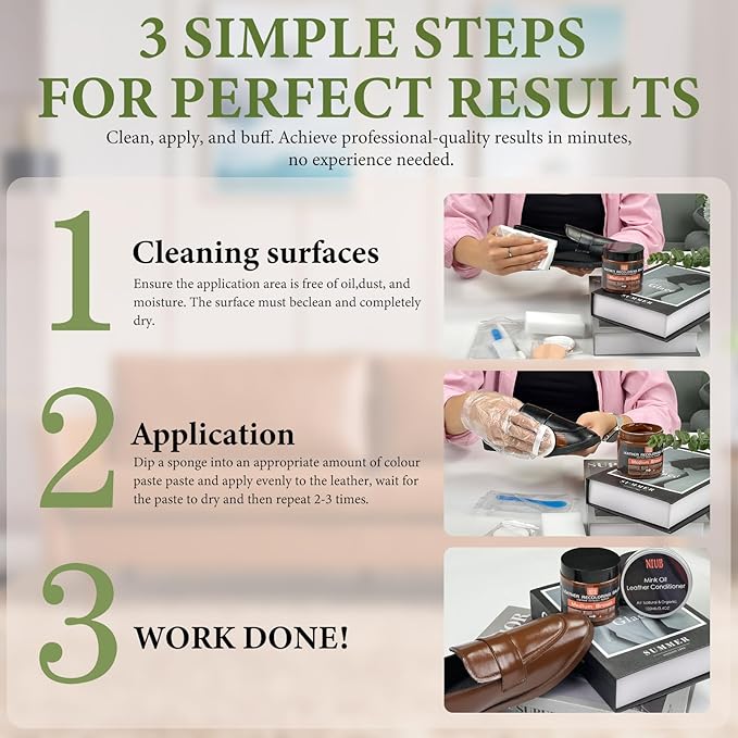 Leather Recoloring Balm Leather Color Restorer Scratch Repair Leather Paint for Furniture Couches Car Seats Shoes Bags Leathe