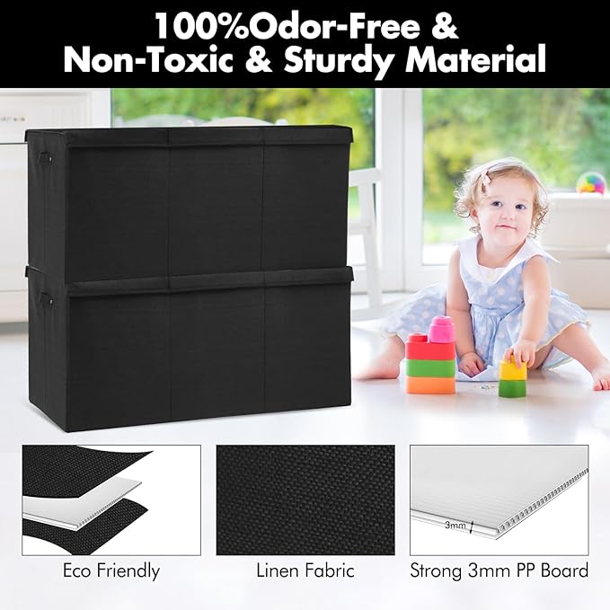 Extra Large Toy Box 167L, Sturdy Toy Storage Chest Organizer Bin Baskets with 2 Removable Divider for Boys, Girls, Kids, Nurs