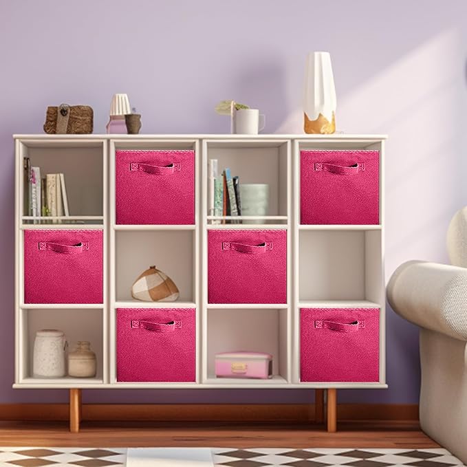 ShellKingdom Storage Bins, Foldable Fabric Storage Cubes And Cloth Storage Organizer Drawer For Closet And Toys Storage, 6 Pa