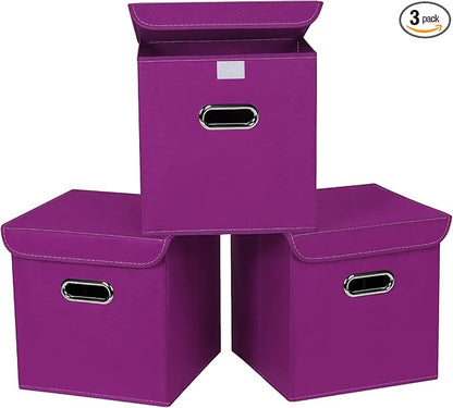 Closet Organizers Fabric Storage Bins With Lids Collapsible Cube Storages Organizer Basket With Handles,Storage Boxes for Clo