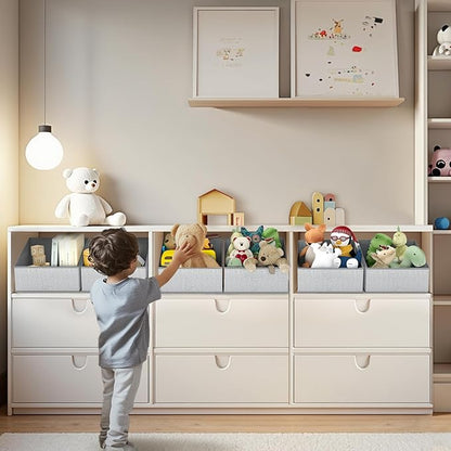 DIMJ Trapezoid Storage Bins, Closet Storage Bins with Handle, Foldable Closet Organizers and Storage Baskets for Toys, Books,