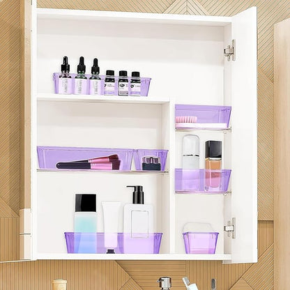 StorMiracle 13 PCS Drawer Organizer Set, 5 Varied Size Bathroom and kitchen Drawer cabinet organizer Trays, Clear Storage Bin