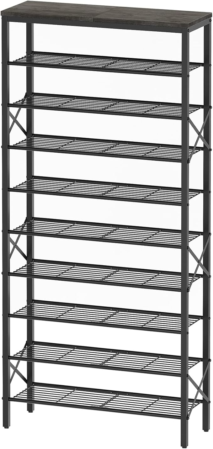 YATINEY 10 Tier Shoe Rack, Large Capacity Shoe Storage Organizer Holds 40 Pairs, Sturdy and Stable, for Entryway, Hallway, Cl