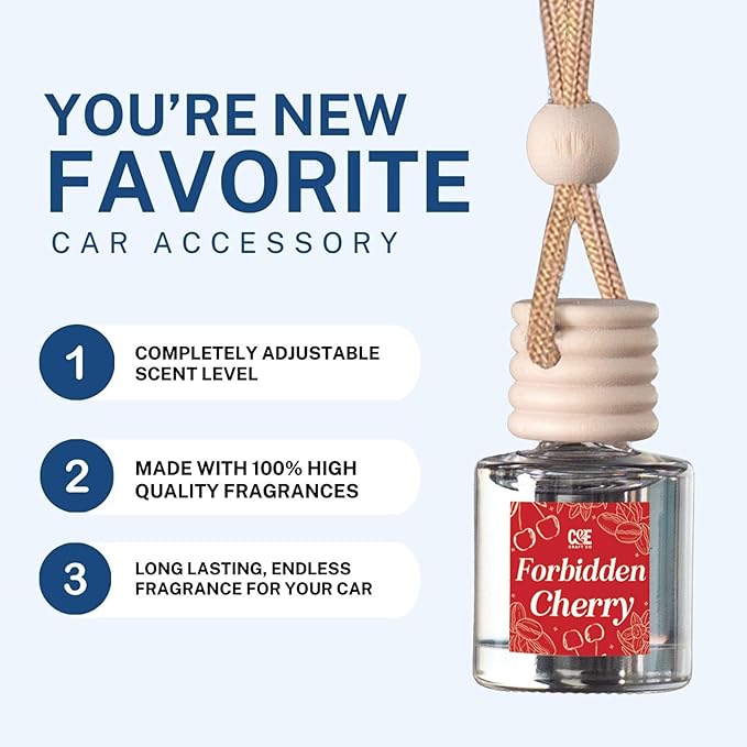 C&E Craft Co Hanging Car Air Freshener Diffuser 2 Pack, Long Lasting Fragrance Oil Car Freshener, Glass Bottle Auto Air Fresh