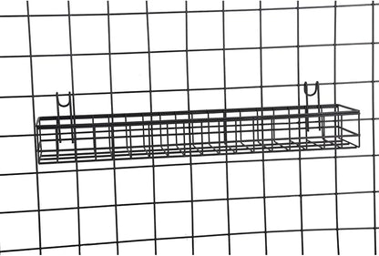 Kaforise Hanging Basket for Wire Wall Grid Panel, Multi-Function Wall Storage and Display Basket, Medium Size, Black Painted