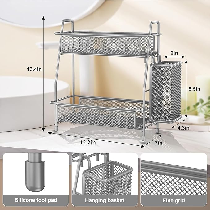 LEMIKKLE Spice Rack Organizer for Kitchen Counter, Spices Organizer and Storage Seasoning Organizer for Cabinet, Kitchen Meta