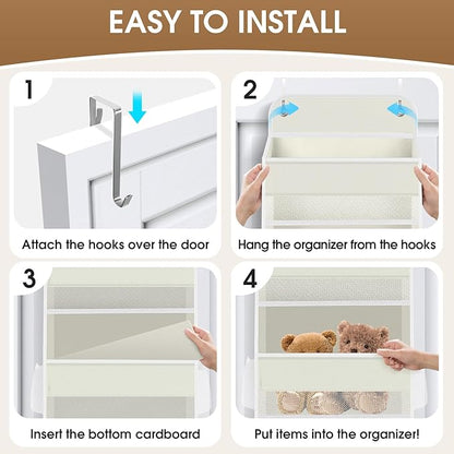 SpaceHacks 1 Pack Over The Door Organizer, Hanging Storage Organizer with Clear Window, 40lb Ultra Sturdy Large Capacity Room