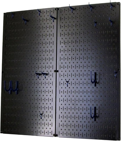 Wall Control Kitchen Pegboard Organizer Pots and Pans Pegboard Pack Storage and Organization Kit with Black Wall Board and Bl