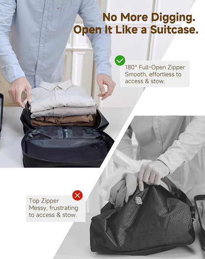 Vacuum Bags for Travel with Pump,Reusable Compression Packing Cubes to Save Space for Luggage and Backpack with IP68 Waterproof,Vacuum Seal Bags for Clothing travel (Black, 1Pack)