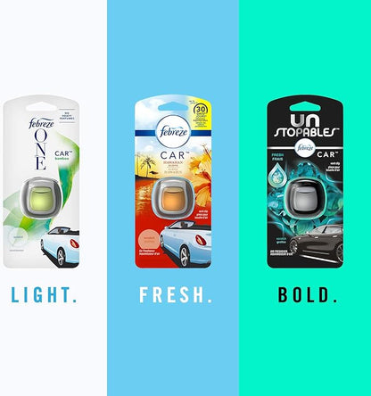 Febreze Car Odor-Eliminating Air Freshener Vent Clip with Gain Scent, Moonlight Breeze, 2 count