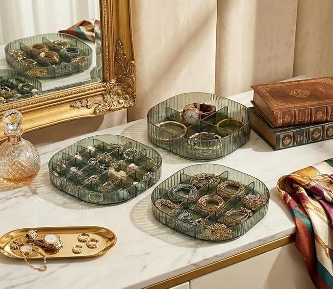HALAFE Jewelry Box, 3-Layer Acrylic Jewelry Organizer with Handle, Clear Jewelry Boxes for Women Girls, Make up Organizer, Je
