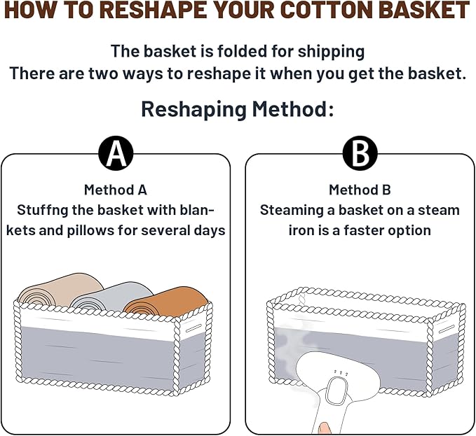 MiniArk Small Storage Baskets for Organizing | Closet Organizer Bins | Shelf Toy Basket | Woven Rope Baskets | Cube Decorativ