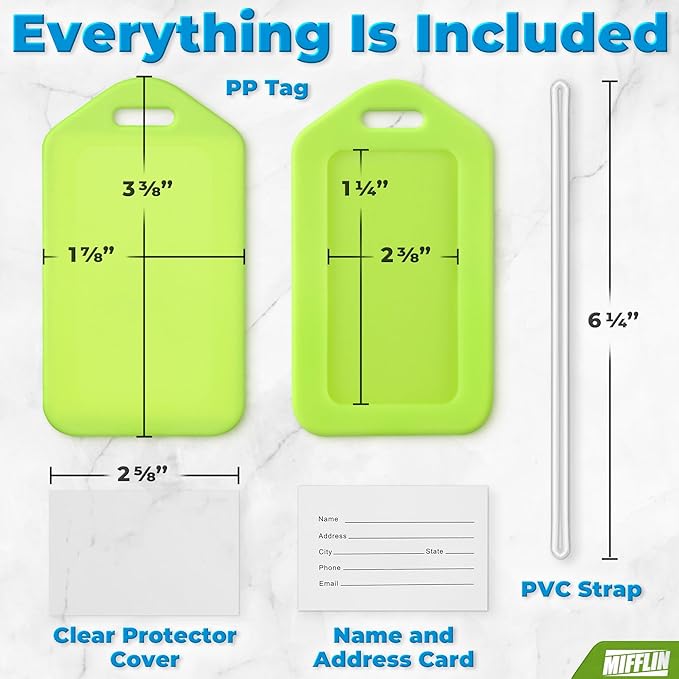 Luggage Tags (Variety, 50 PK), Bag Tag for Baggage, Suitcase Tags Bulk