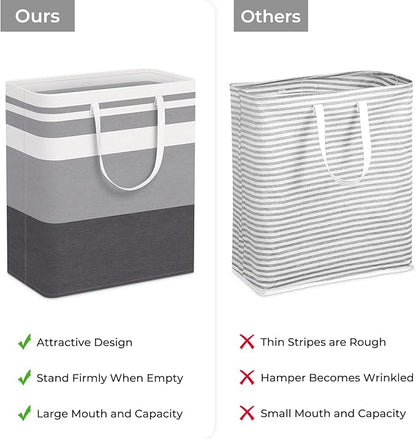 HomeHacks Laundry Basket,100L Each Waterproof, Freestanding Laundry Hamper, Collapsible Tall Clothes Hamper with Extended Han
