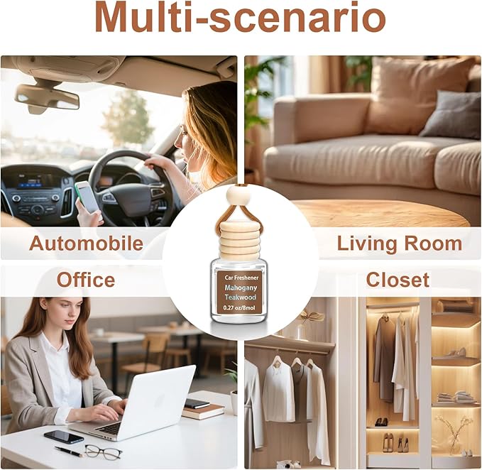 2Pack Air Freshener Diffuser, Hanging Air Fragrance Essential Oil Diffuser, Car Scents Accessories Cute Car Interior Decor,Ro