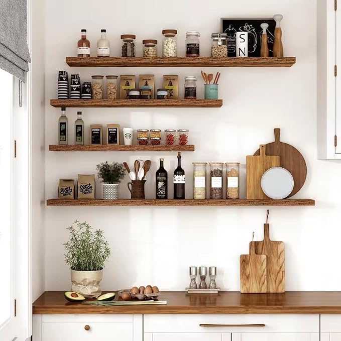 Vivelove 10 Inch Deep Floating Shelves 55 inch Long, 55 x 10 Wide Wall Shelves with Invisible Brackets, for Bedroom Bathroom 