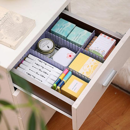 acDesign 40Pcs Grid Drawer Dividers, Adjustable Drawer Organizer for Socks, Underwear, Lingerie, Makeup, Bedroom Office Kitch