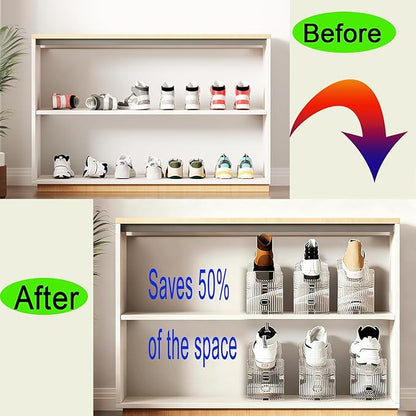 Shoe Slots Organizer for Closet 12PACK Shoe Stacker Adjustable Shoe Slots Organizer Shoe Space Savers Double Layer Stack Shoe