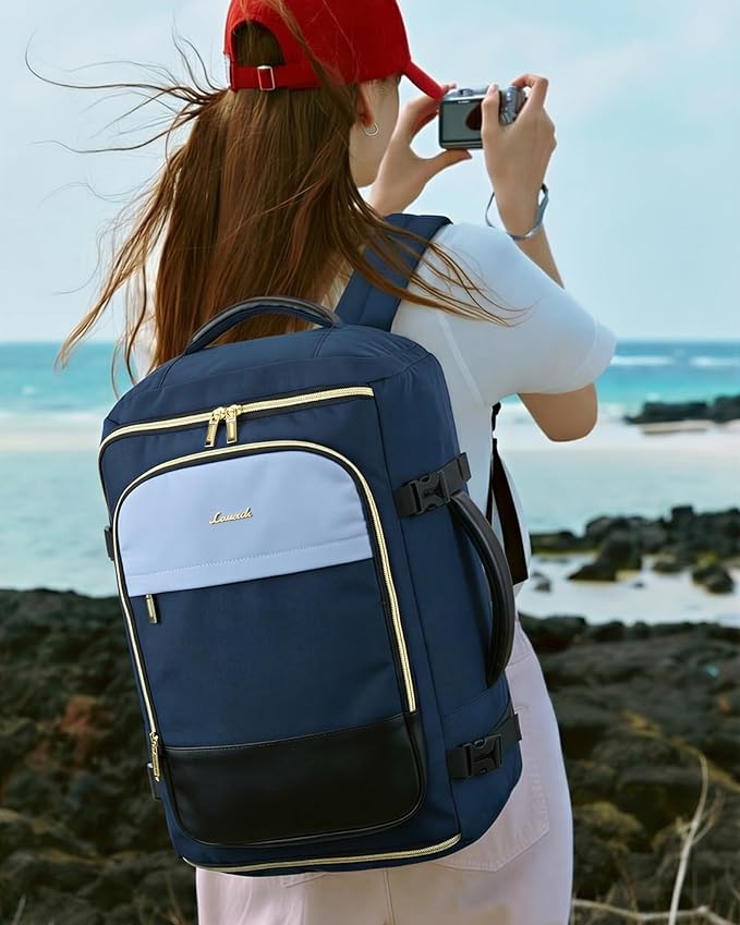 LOVEVOOK 40L Travel Backpack Carry on Flight Approved, Personal Item Bag with 3 Packing Cubes, Travel Backpack for Women Fits