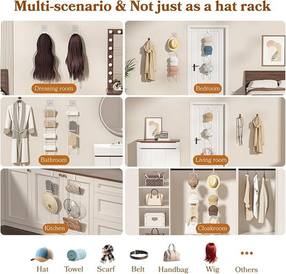 10 Pack Over The Door Hat Organizer for baseball caps | Multi-Functional Baseball Hat Rack for Closet | Wall Mounted Hat s to