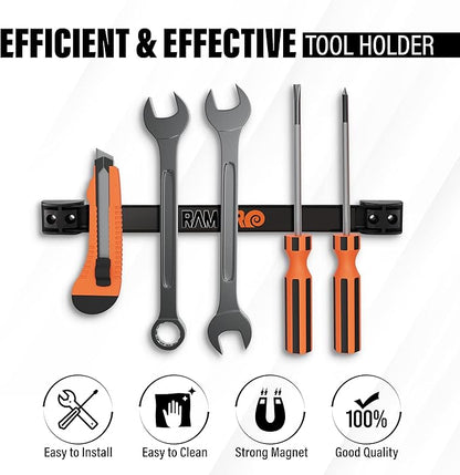 12" Magnetic Tool Holder Strip - A Tool Magnet Bar for Garage Organization, Shop Organization, and Workbench Accessories, Bes