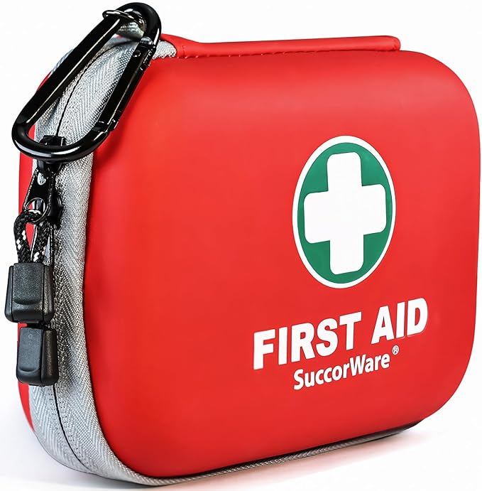 150 Pieces Mini First Aid Kit - Small Medical Kit with Hard Shell - Emergency First Aid Kit for Car, Travel, Home, Outdoor, O