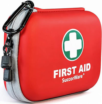 150 Pieces Mini First Aid Kit - Small Medical Kit with Hard Shell - Emergency First Aid Kit for Car, Travel, Home, Outdoor, O