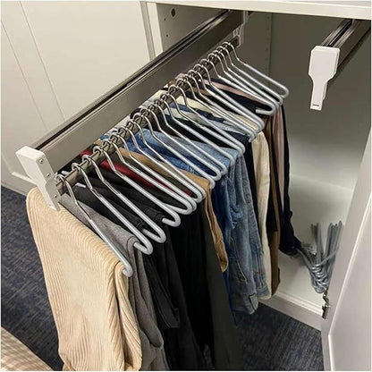 Pull Out Clothes Rail Extendable Pull Out Closet Rod - Pull Out Clothes Rail 30-80Cm, Steel Extendable Closet Rod For Pants C