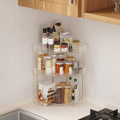 Lifewit 3-Tier Corner Bathroom Counter Organizer, Plastic Makeup Skincare Organizers Storage Countertop, Large Sink Cosmetic 