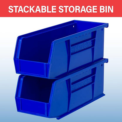 Akro-Mils 30224 AkroBins Plastic Storage Bins, Space-Saving Stackable Bins for Garage, Pantry, Craft Organization, 11" L x 4"
