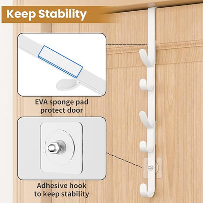 Over The Door Hooks, Metal Door Hooks for Hanging, Over The Door Purse Organizer for Coat Hanger, Back of Shower Door for Han