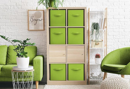 Sorbus Fabric Storage Cubes - 6 Foldable Storage Bins for Organizing Pantry, Cubbies, Toy Box - Clothes Storage & Closet Orga
