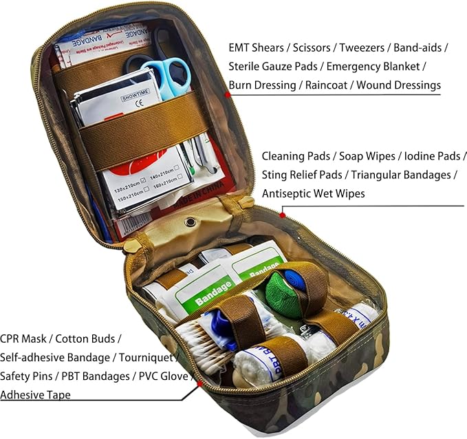 Carlebben EMT Pouch MOLLE Ifak Pouch Tactical MOLLE Medical First Aid Kit Utilit Camouflage