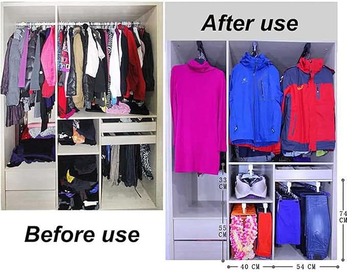 Pull Out Clothes Rail Extendable Clothes Rail - Sliding Wardrobe Closet Rod, Adjustable Wardrobe Clothes Rail, Steel Sliding 