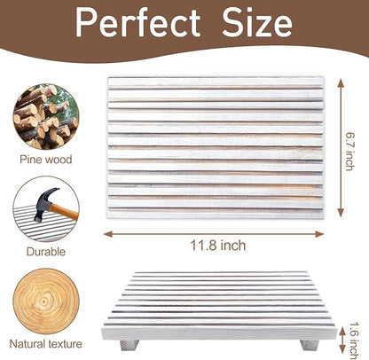 Modern White Wood Pedestal Stand for Bathroom Tray Kitchen Counter Decor Bathroom Sink Accessories Decorative Wooden Risers f