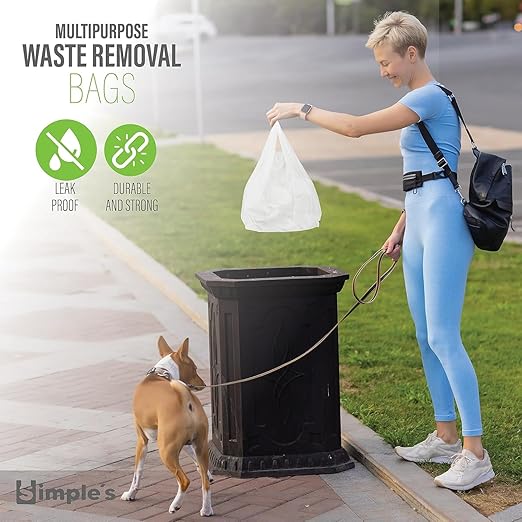 Simple's Plastic Shopping Bags In Bulk (12 Pack With 80 Bags Each) Heavy Duty Grocery bags with Handles For Business, T Shirt Bags, Bag Dispenser Roll - Measures 12"x7"x22", 1.2 Mil Thickness