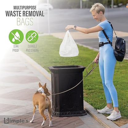 Simple's Plastic Shopping Bags In Bulk (12 Pack With 80 Bags Each) Heavy Duty Grocery bags with Handles For Business, T Shirt Bags, Bag Dispenser Roll - Measures 12"x7"x22", 1.2 Mil Thickness