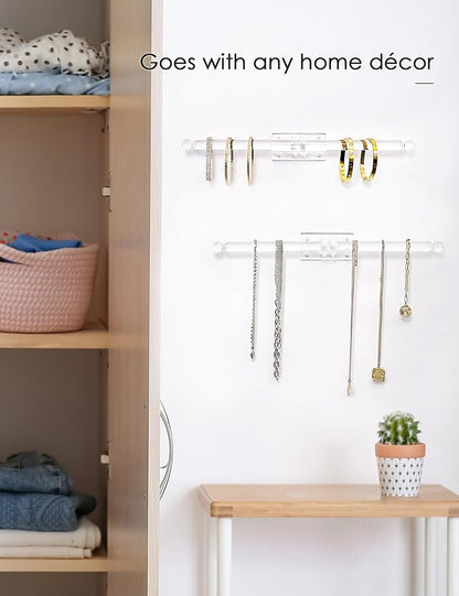 Heesch Headband Holder, Bracelet Holder, Claw Clip Organizer, Acrylic Necklace Holder, Hat Rack for Baseball Caps, Wall Mount