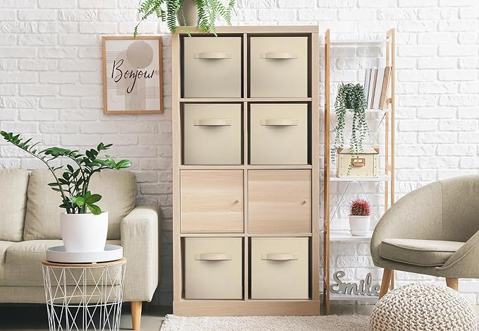 Sorbus Fabric Storage Cubes - 6 Foldable Storage Bins for Organizing Pantry, Cubbies, Toy Box - Clothes Storage & Closet Orga
