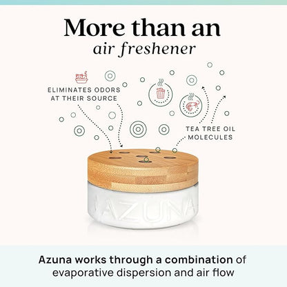 Azuna Air Freshener & Odor Eliminator for Strong Odor | 1 Room Kit Includes (1) Empty Luxe Glass Jar & 8oz Refill with Tea Tr