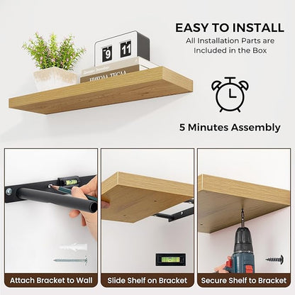Dreamland 55 Inches Floating Shelves for Wall, 9.8" Deep Long Floating Shelves Set of 1, Large Display & Storage Shelf, Wall 