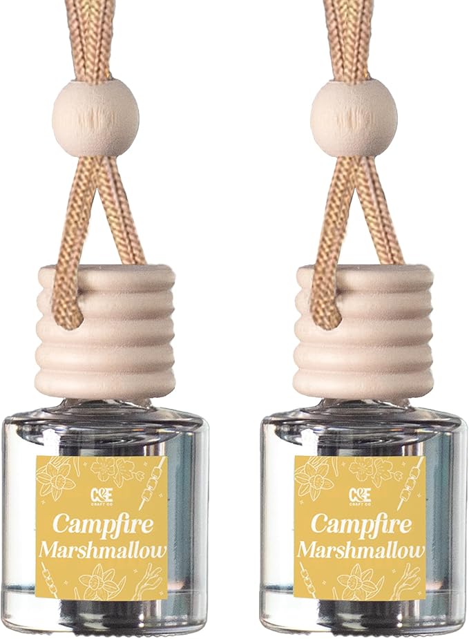 C&E Craft Co Hanging Car Air Freshener Diffuser 2 Pack, Long Lasting Fragrance Oil Car Freshener, Glass Bottle Auto Air Fresh