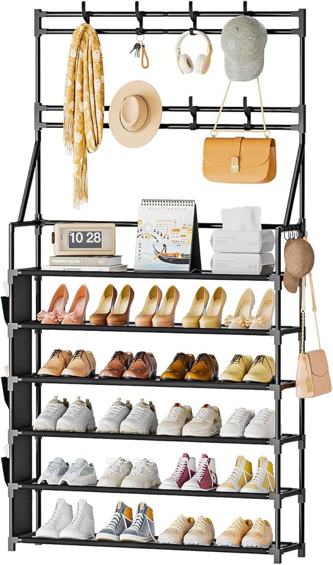OYREL Shoe Rack 6 Tier Shoes Organizer 24-30 Pairs Shoe Racks for Closet Front Door Entrance Large Capacity Space Saving Shoe